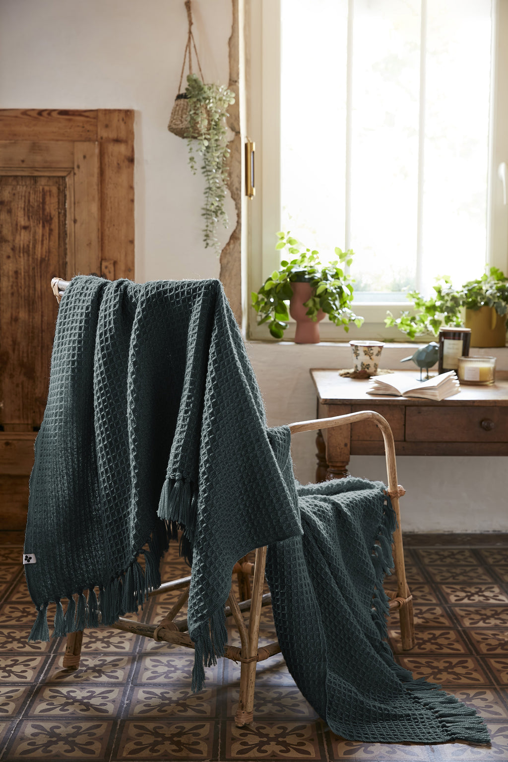 Fringed Throw - Recycled - Gabin - Slate