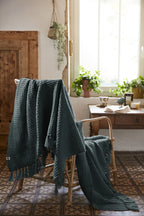 Fringed Throw - Recycled - Gabin - Slate