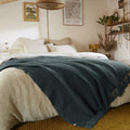 Fringed Bedspread - Recycled - Gabin - Slate