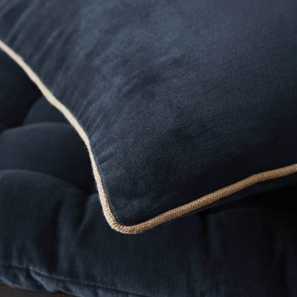 Cesar - Coussin Déhoussable - Velours De Coton - Minuit