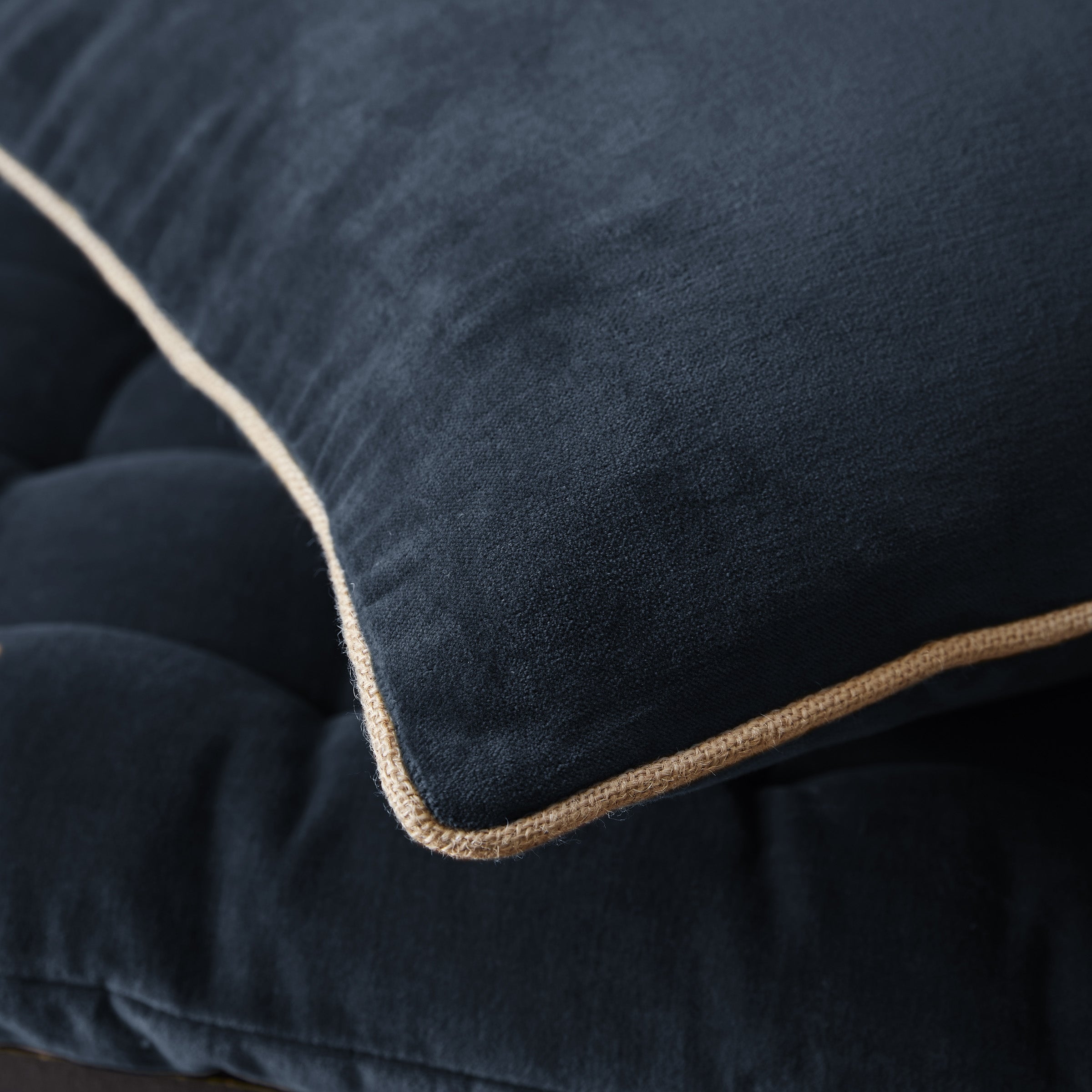 Cesar - Coussin Déhoussable - Velours De Coton - Minuit