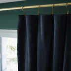 Adjustable Curtain + Rings - Cotton Velvet - Caesar - Midnight