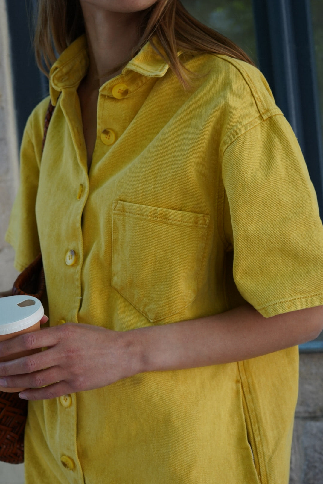 Chloé Yellow Denim Playsuit