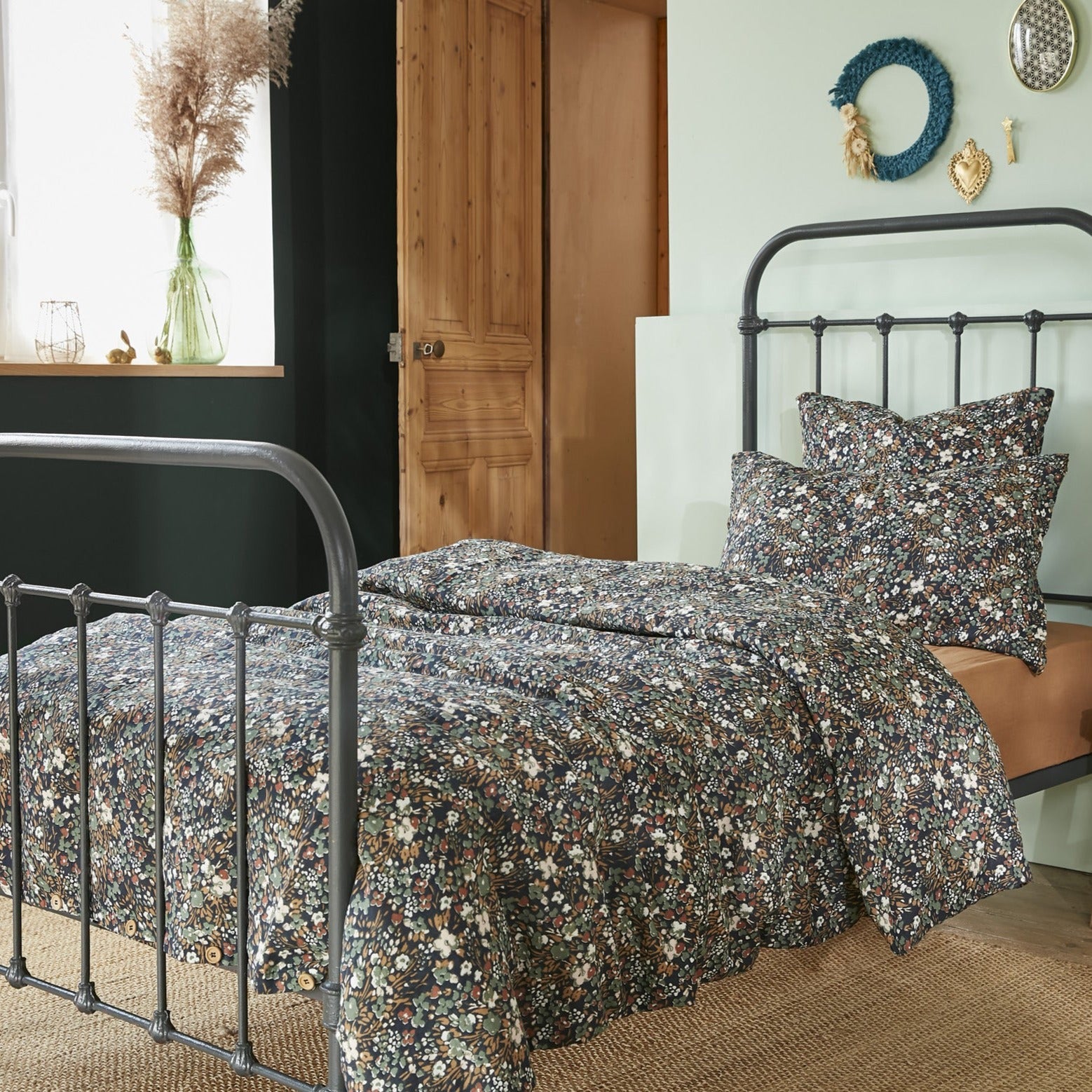 Duvet Cover - Cotton Gauze - Nasturtium - Midnight