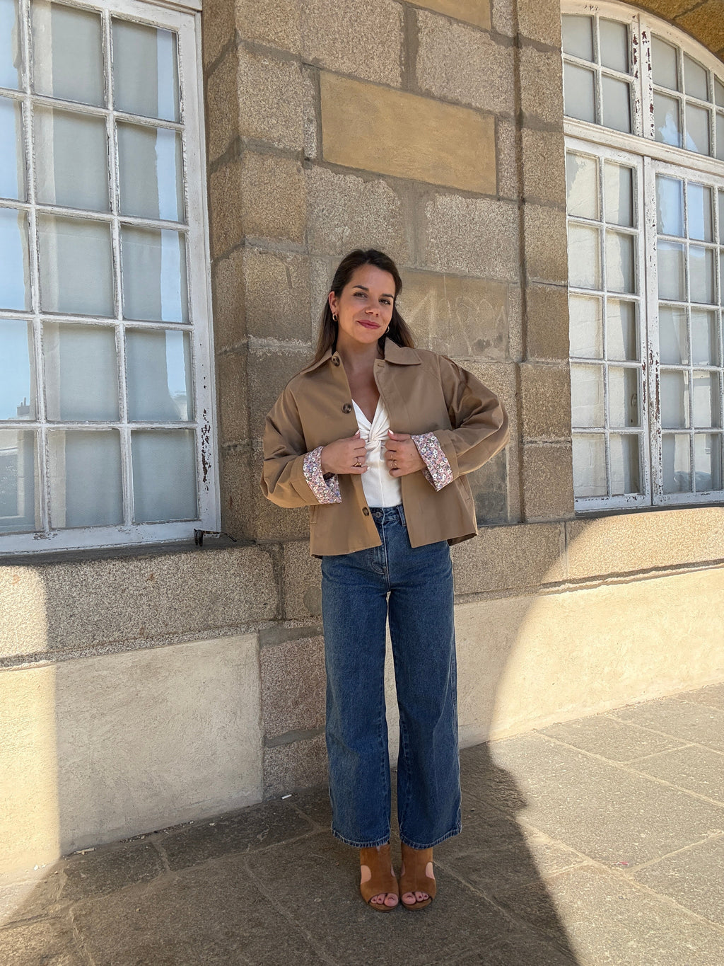 Veste trench Edith en coton Liberty camel
