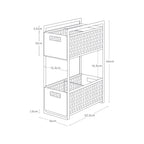 2-Tier Storage Baskets - Tower - Black