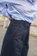 Louis Navy Barrel Trousers