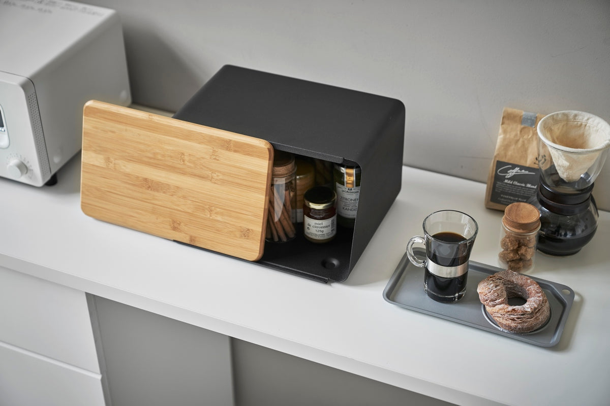 Bread Bin - Removable Lid - Tower - Black