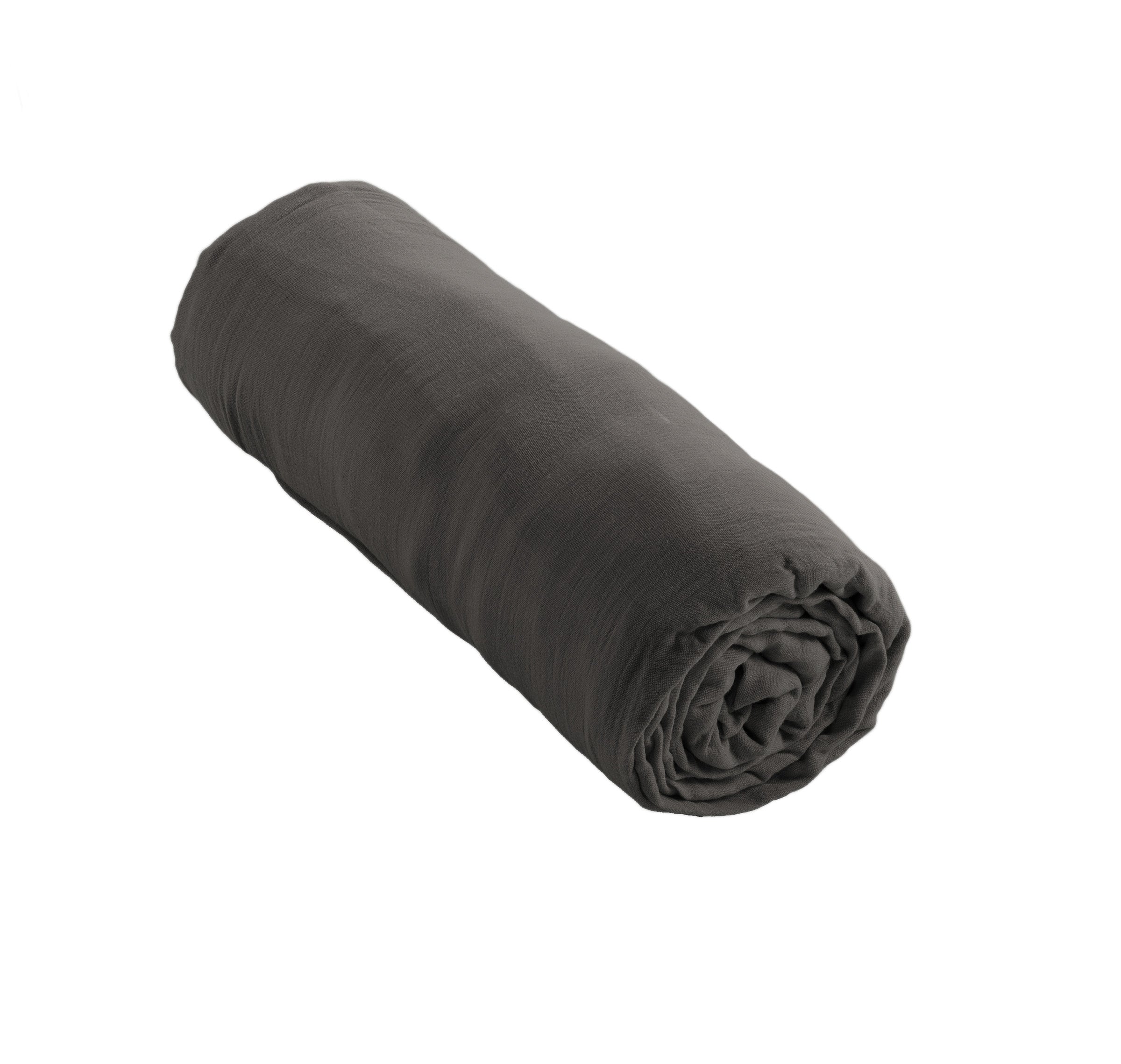 Gaia - Drap Housse - Double Gaze De Coton - Granit
