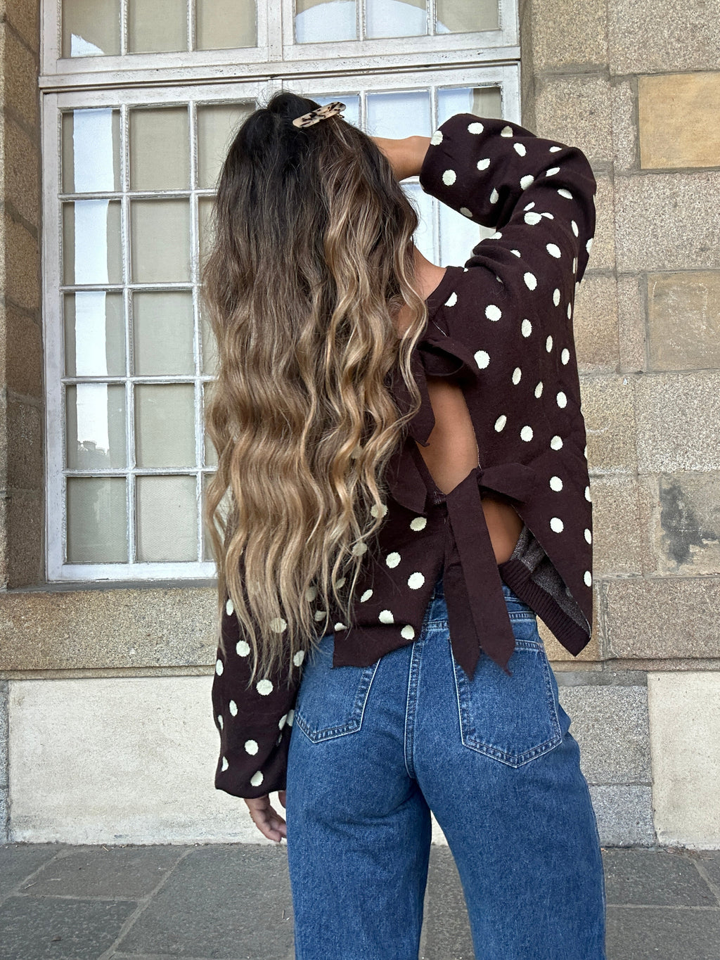Zélie chocolate polka dot jumper