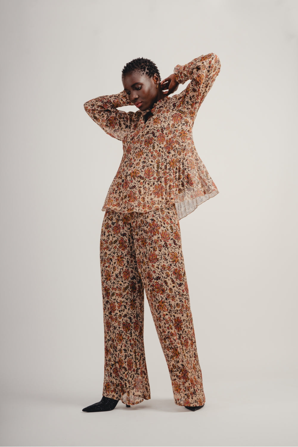 The Gwen Cashmere Pleated Blouse
