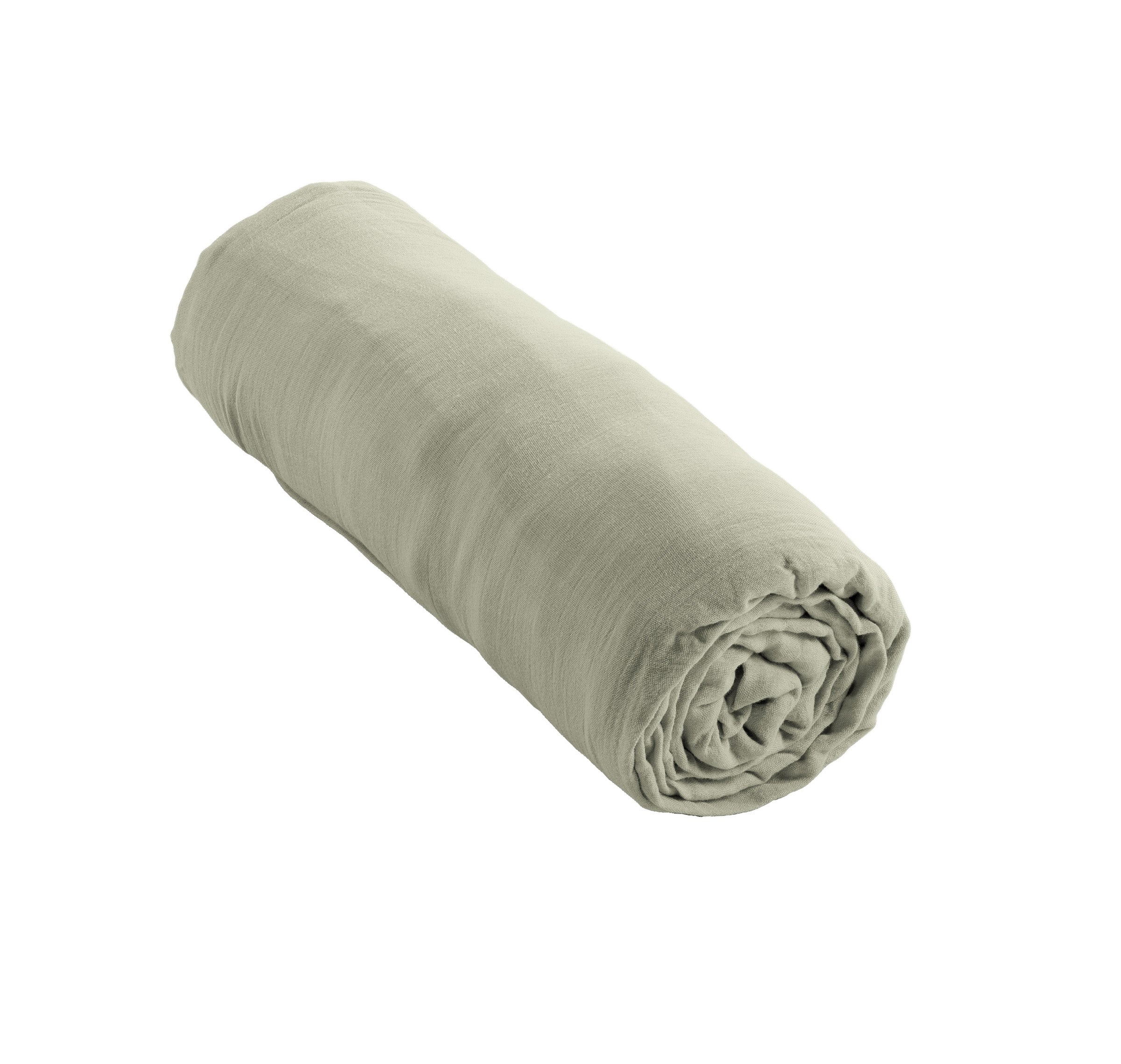 Gaia - Drap Housse - Double Gaze De Coton - Vert D'Eau