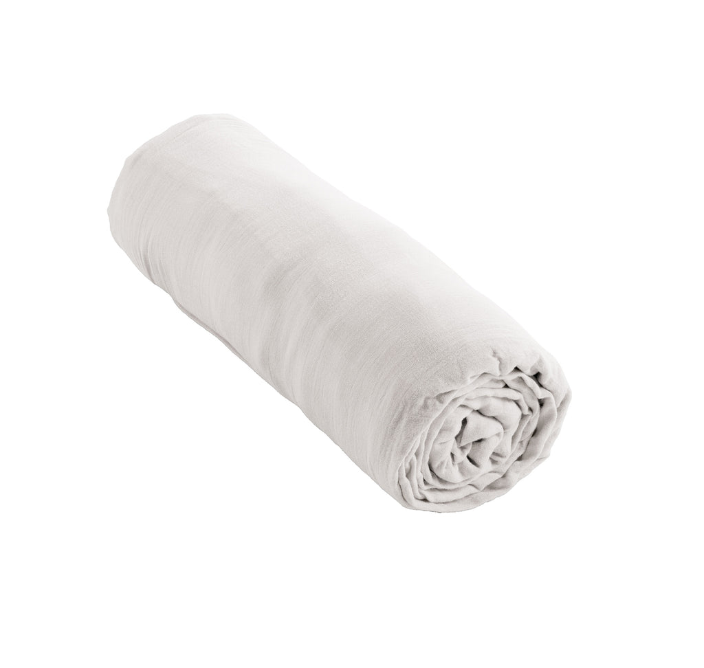 Gaia - Drap Housse - Double Gaze De Coton - Chantilly