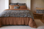 Printed Cotton Gauze Bed Runner - Capucine - Midnight
