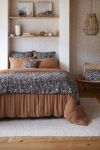 Printed Cotton Gauze Bed Runner - Capucine - Midnight