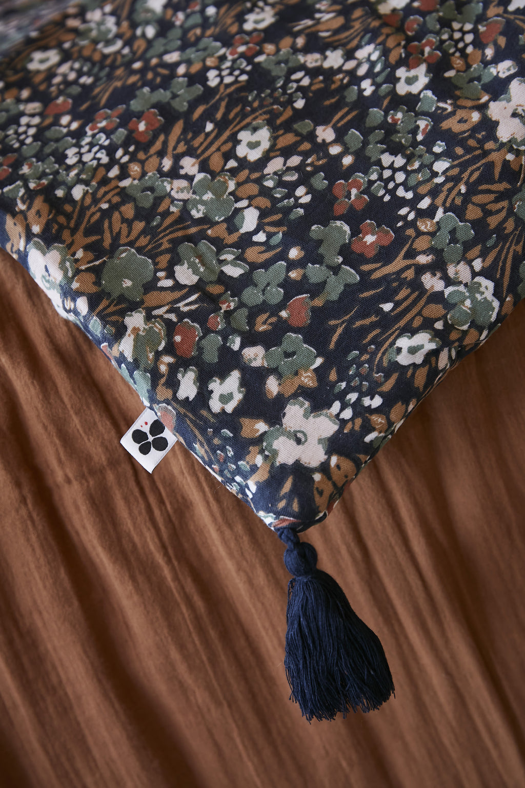 Printed Cotton Gauze Bed Runner - Capucine - Midnight