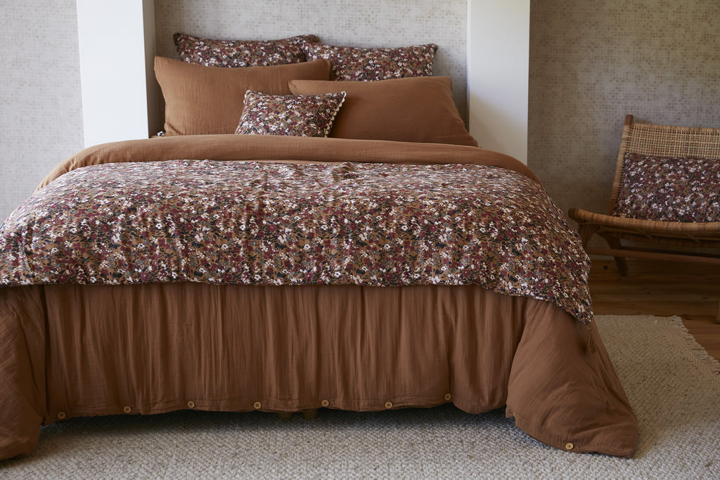 Extremo de cama - Gasa de algodón - Capuchina - Camel