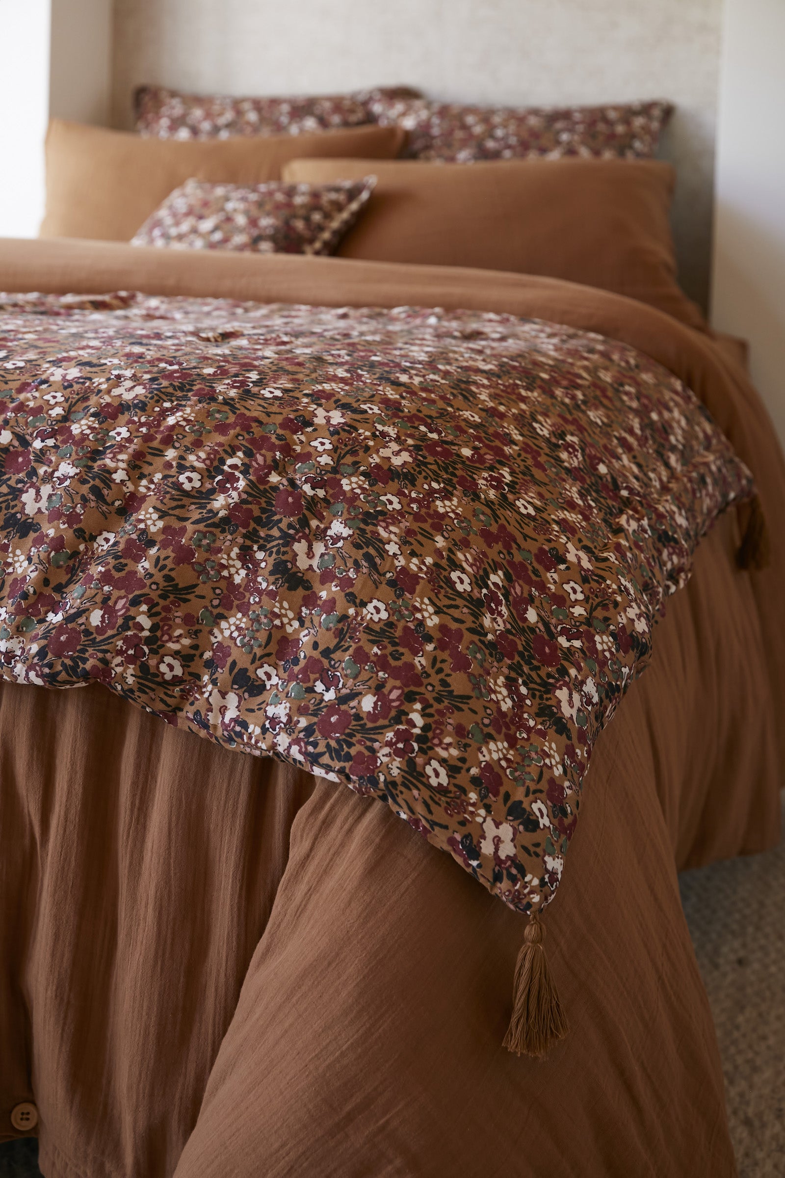 Extremo de cama - Gasa de algodón - Capuchina - Camel