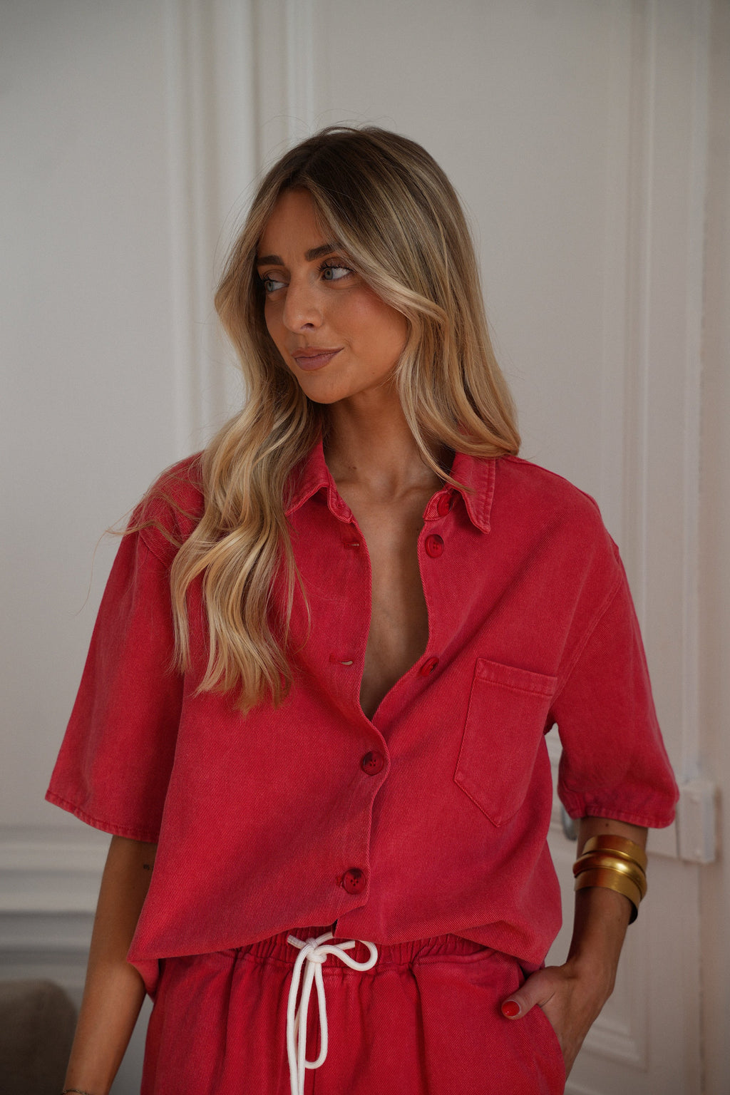 Blouse En Jean Tessa - Rouge