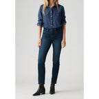 Jean Droit Taille Haute Levi's 724 Bleu Foncé