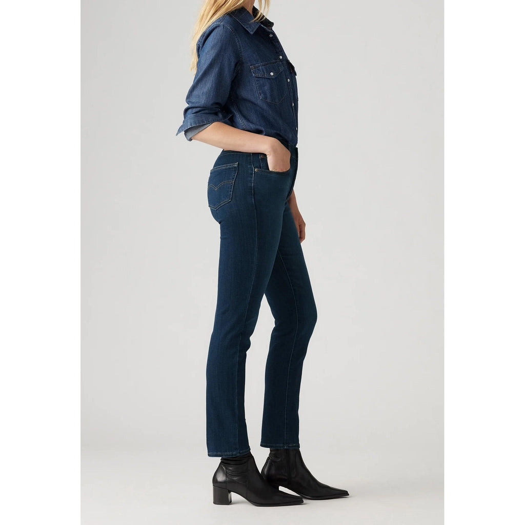 Jean Droit Taille Haute Levi's 724 Bleu Foncé