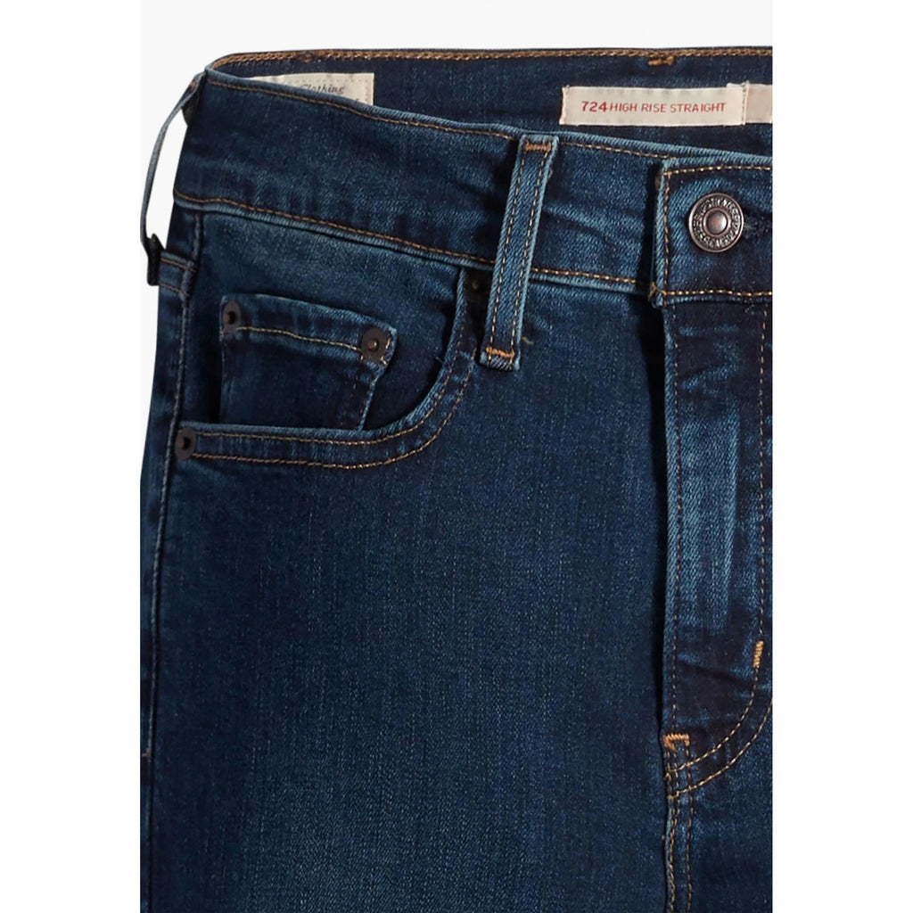 Jean Droit Taille Haute Levi's 724 Bleu Foncé