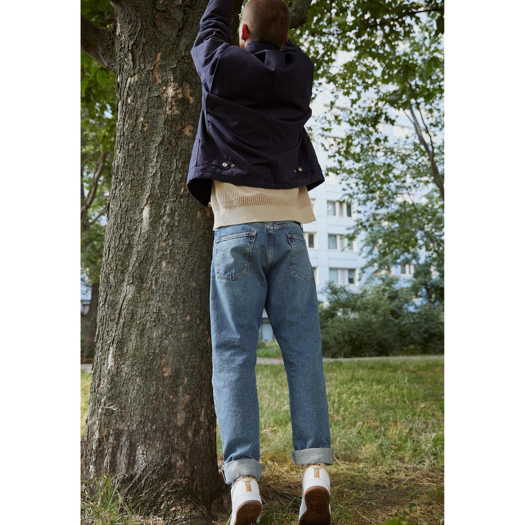 Levi's Column High-Waisted Straight Blue Jeans