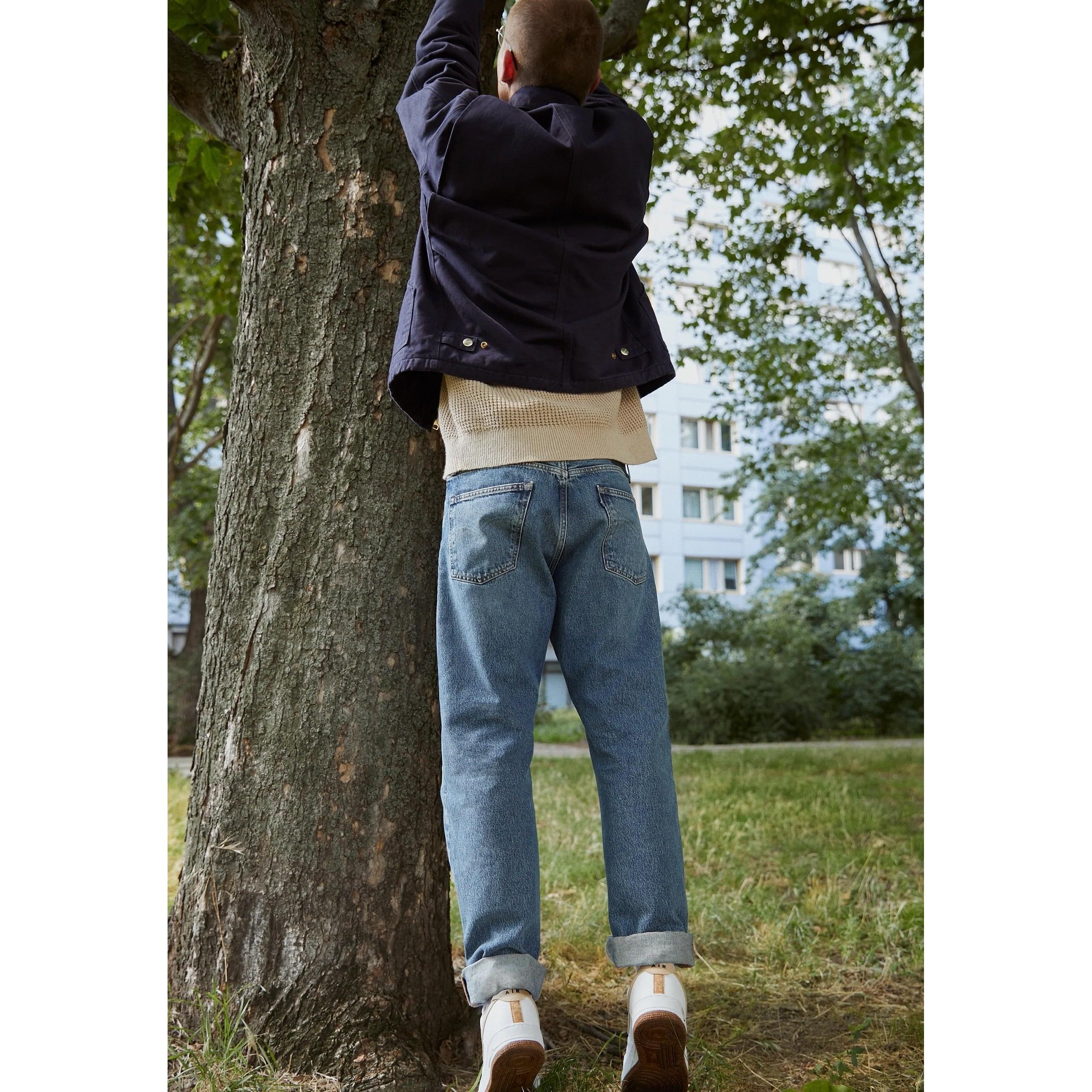 Levi's Column High-Waisted Straight Blue Jeans