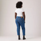 Jean Droit Taille Haute Levi's 501 Crop Bleu