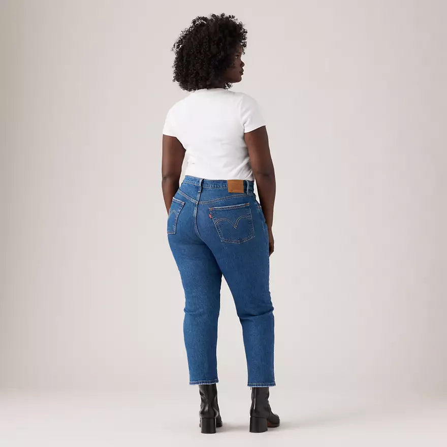 Jean Droit Taille Haute Levi's 501 Crop Bleu