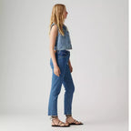 Jean Droit Taille Haute Levi's 501 Crop Bleu