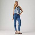 Jean Droit Taille Haute Levi's 501 Crop Bleu