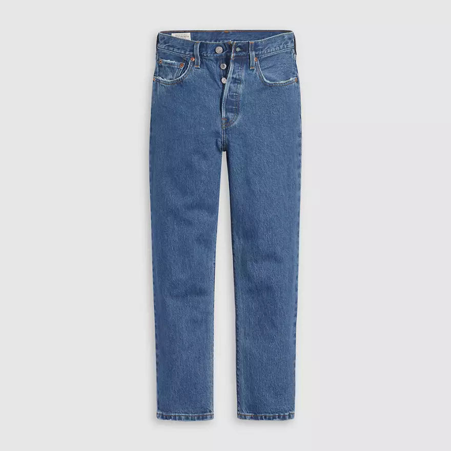 Jean Droit Taille Haute Levi's 501 Crop Bleu