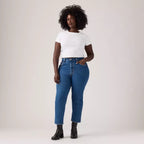 Jean Droit Taille Haute Levi's 501 Crop Bleu