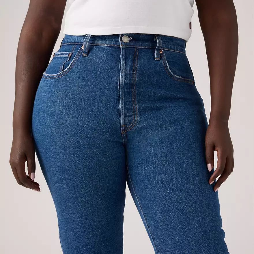 Jean Droit Taille Haute Levi's 501 Crop Bleu