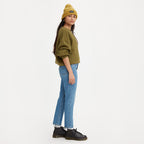 Jean Droit Taille Mi-Haute Levi's 501 Cropped Plus Bleu