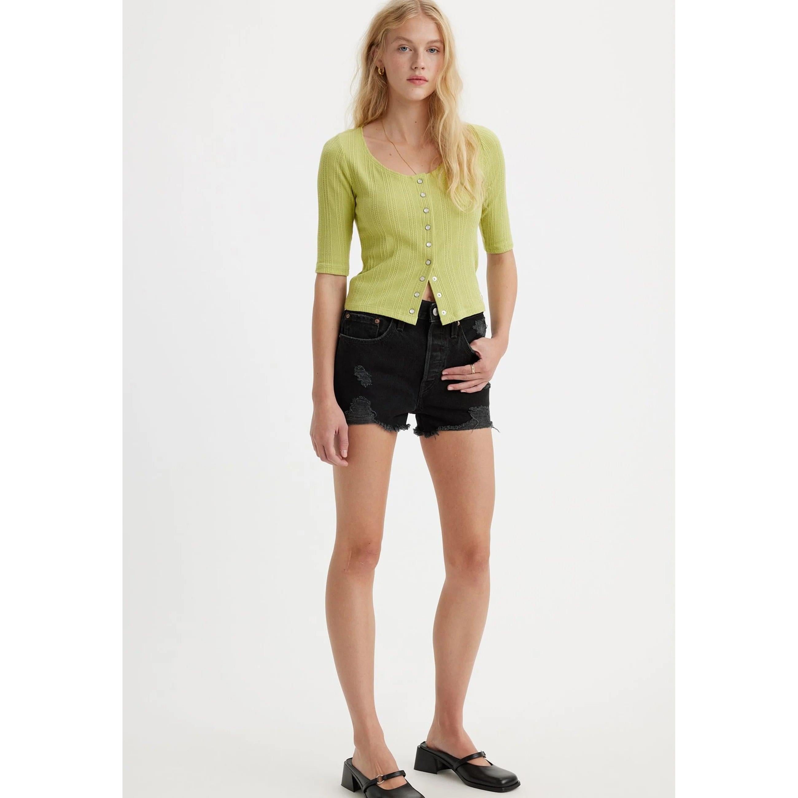 Levi's 501 High-Waisted Black Denim Shorts