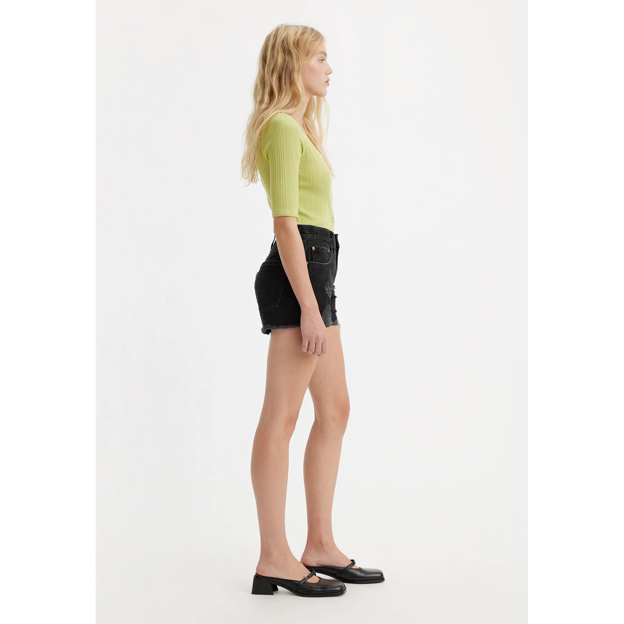 Levi's 501 High-Waisted Black Denim Shorts