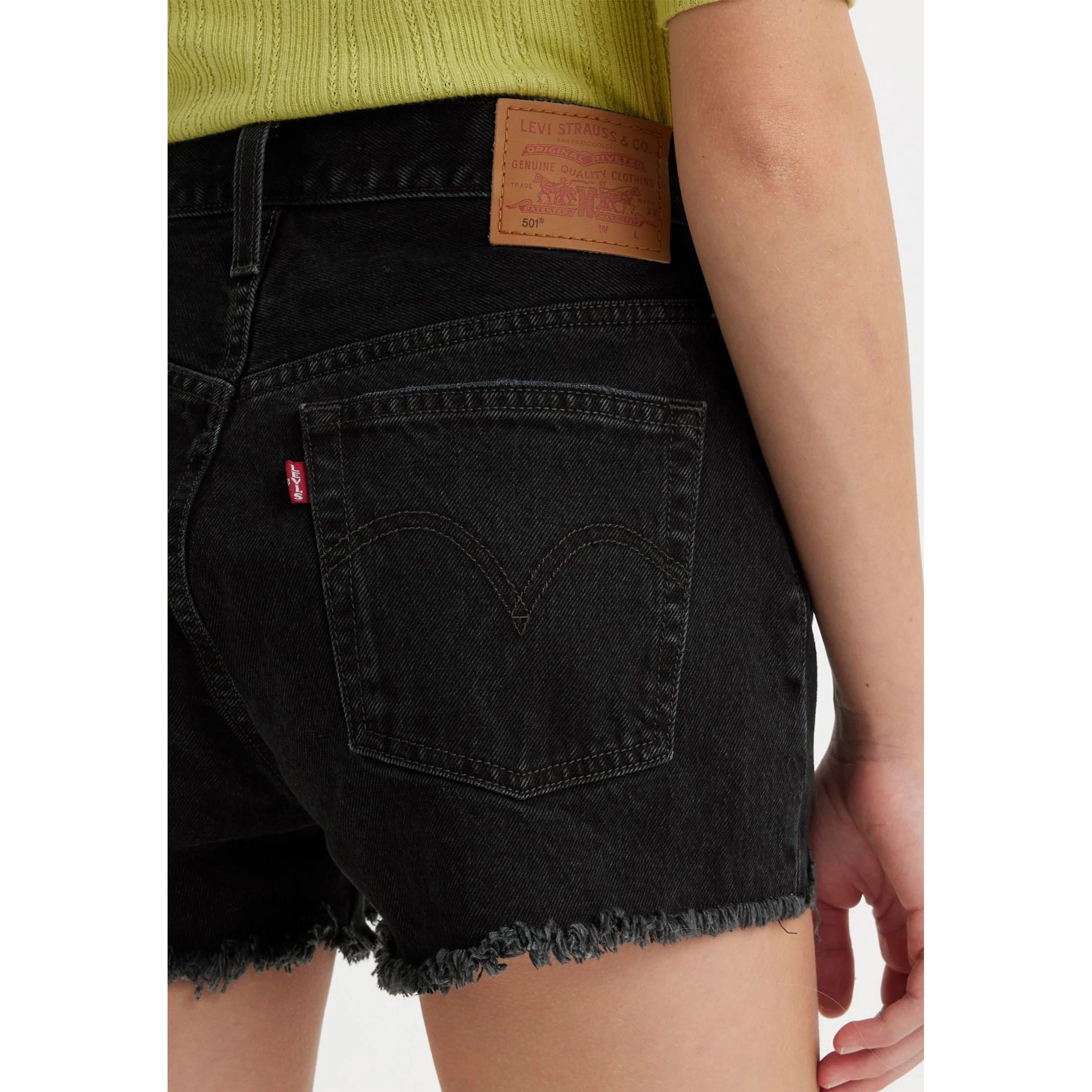 Levi's 501 High-Waisted Black Denim Shorts