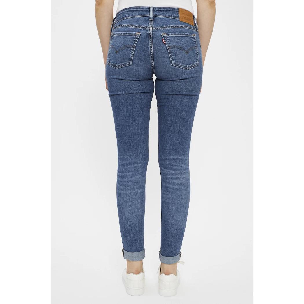 Levi's 711 Double Button Mid-Rise Skinny Jeans Blue