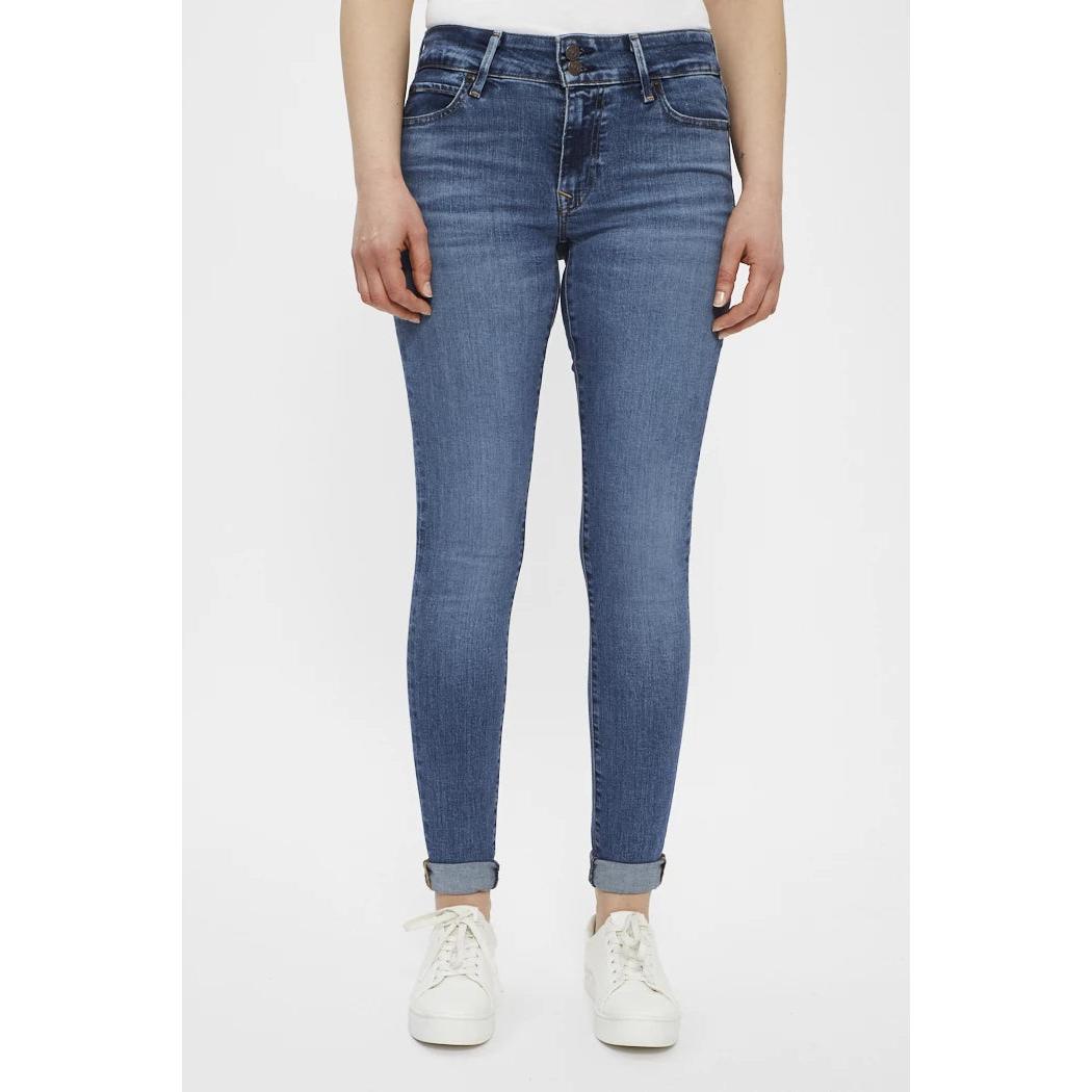 Levi's 711 Double Button Mid-Rise Skinny Jeans Blue