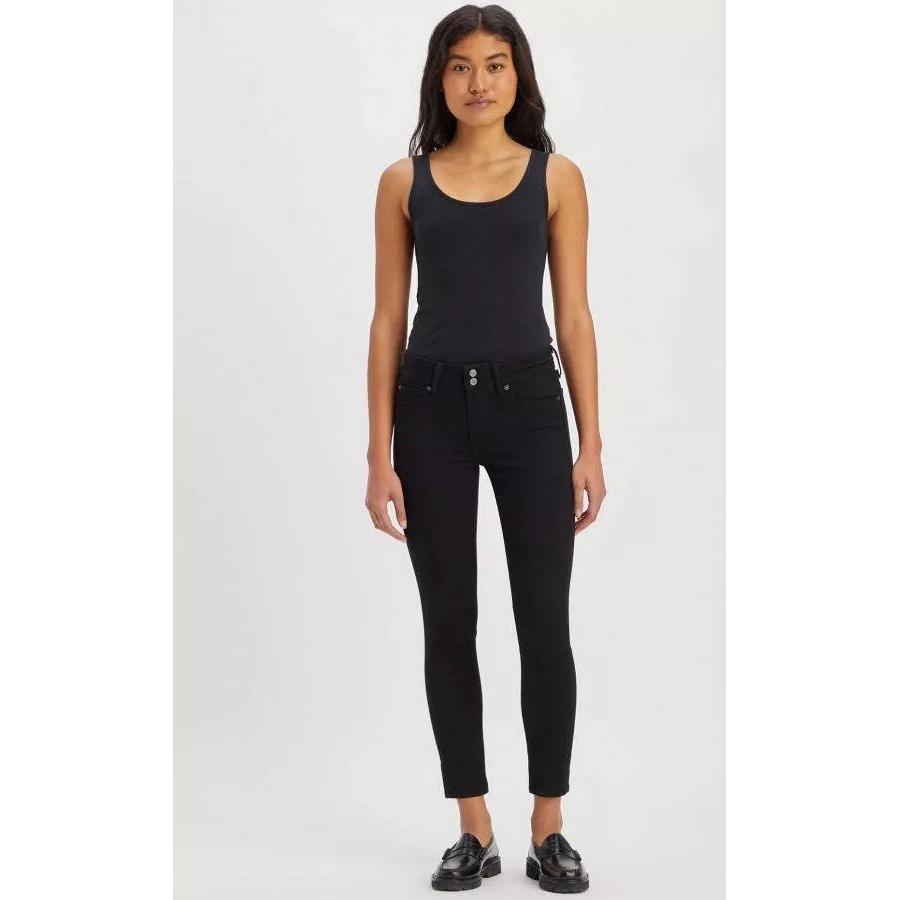 Jean Skinny Taille Mi-Haute Levi's 711 Double Button Noir