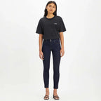 Jean Skinny Taille Mi-Haute Levi's 711 Double Button Bleu Brut