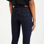 Jean Skinny Taille Mi-Haute Levi's 711 Double Button Bleu Brut