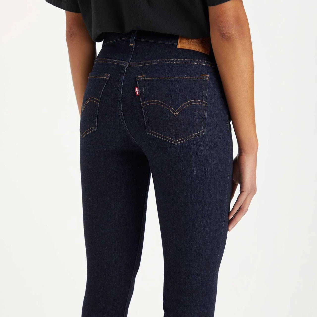 Jean Skinny Taille Mi-Haute Levi's 711 Double Button Bleu Brut