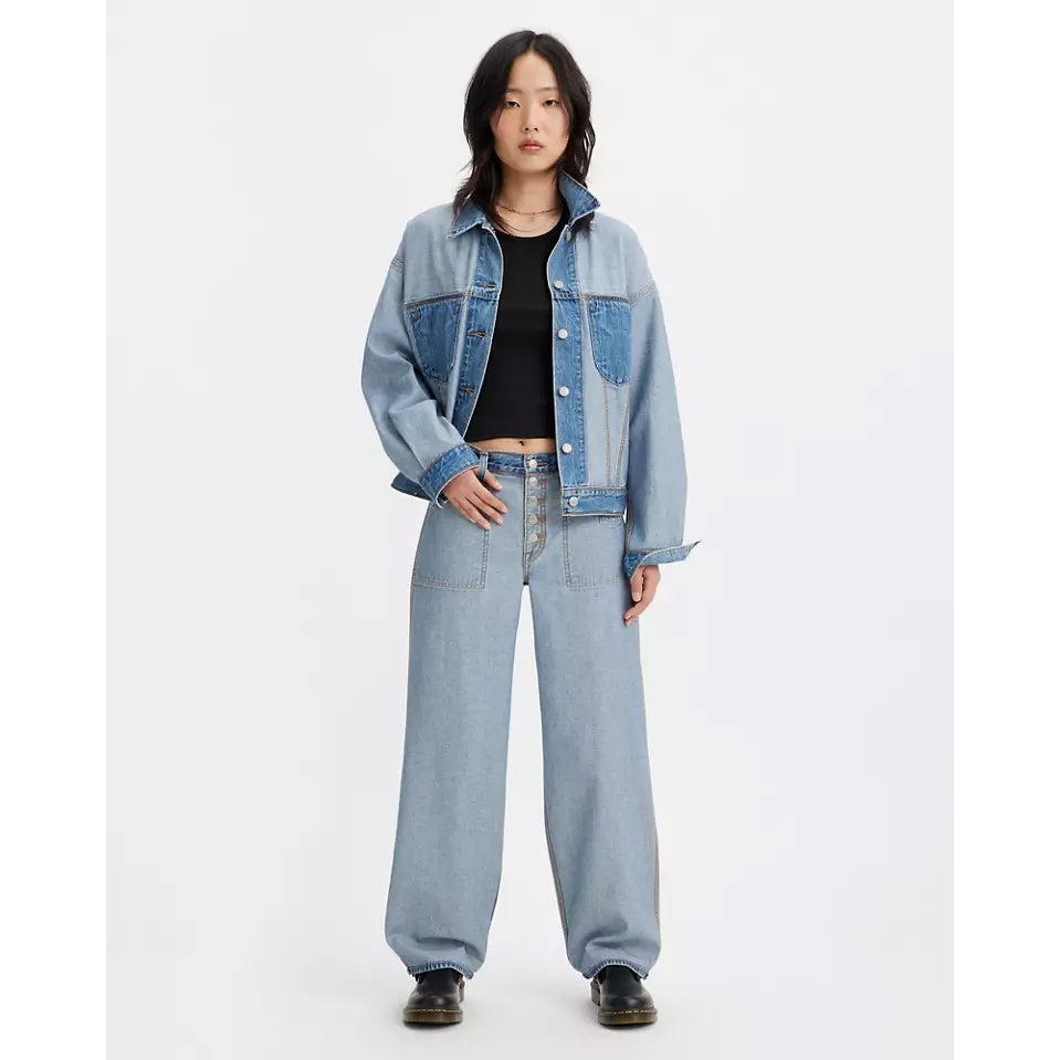 Jean Baggy Taille Mi-Haute Levi's Dad Réversible Bleu