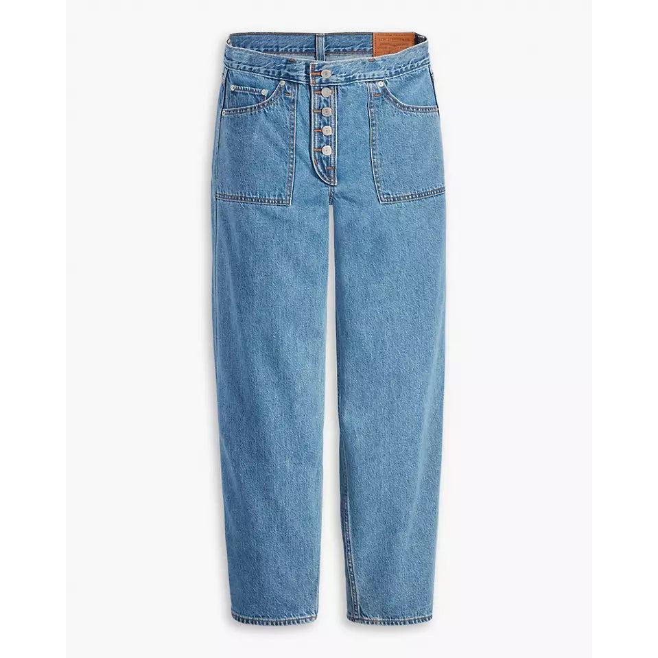 Jean Baggy Taille Mi-Haute Levi's Dad Réversible Bleu