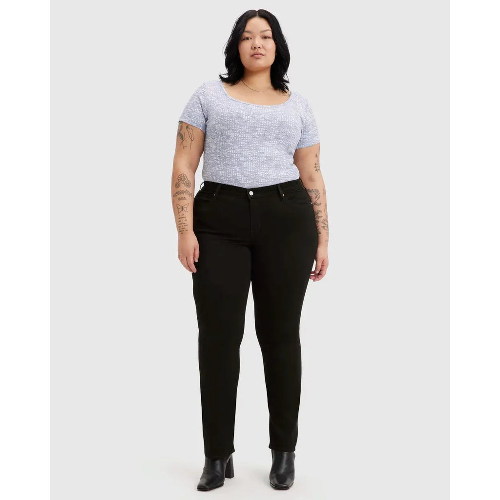 Jean Droit Taille Mi-Haute Levi's 314 Plus Noir