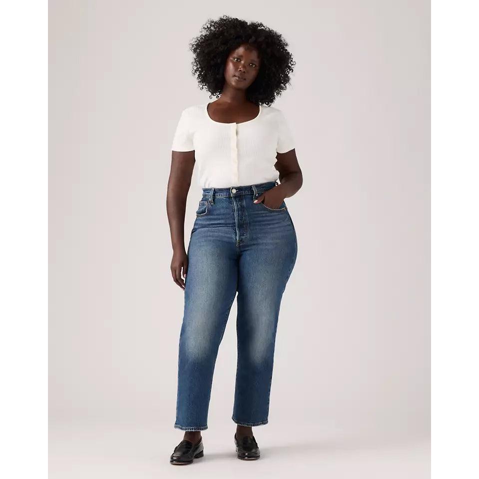 Jean Droit Taille Très Haute Levi's Ribcage Blanc