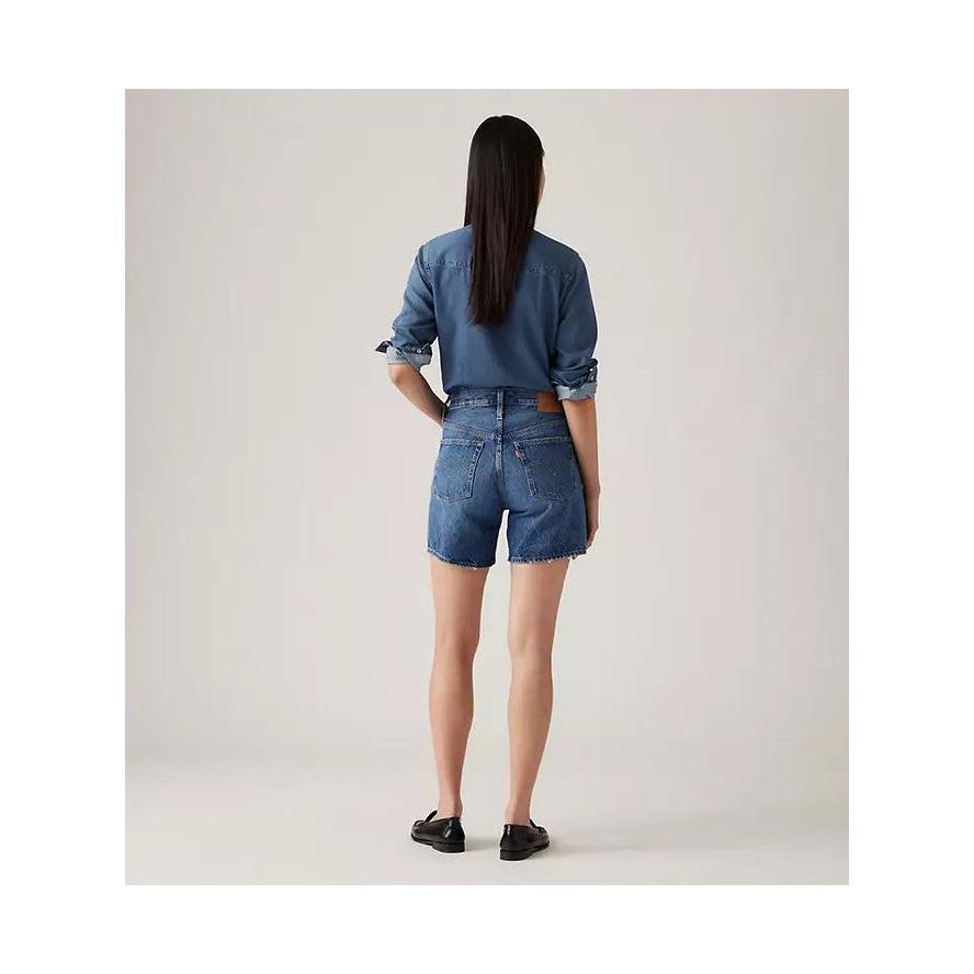 Short En Jean Taille Haute Levi's 501 Bleu